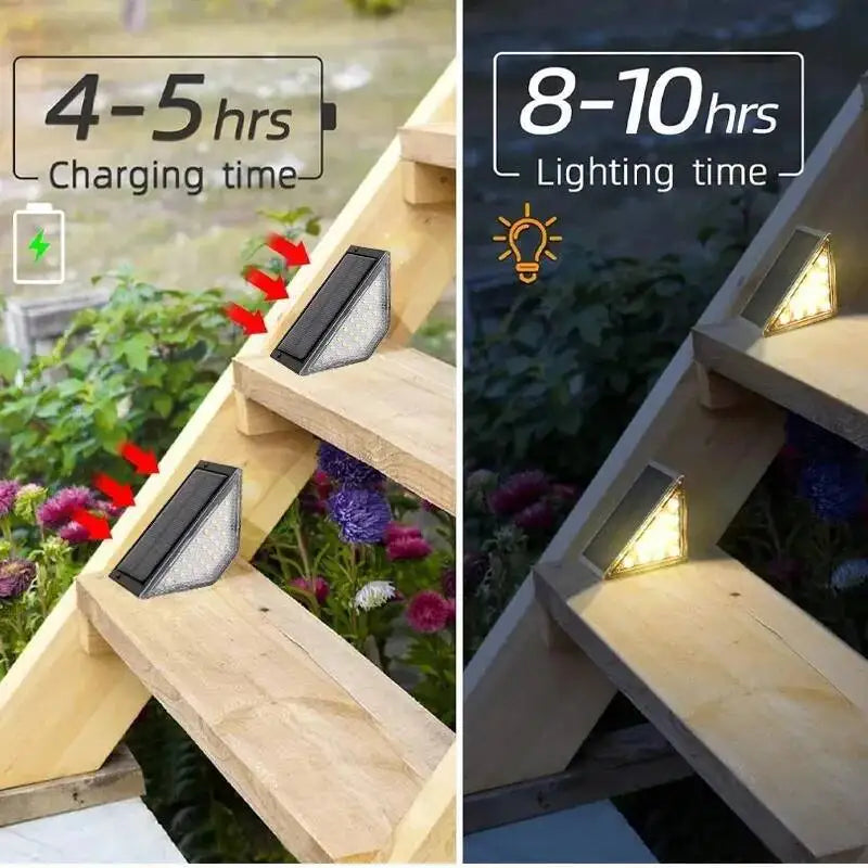 1-8PCS Solar Lights for Outdoors Stair Lamps Warm White LED Step Light, IP65 Waterproof Steps, Garden, Walkway, Stairs Path