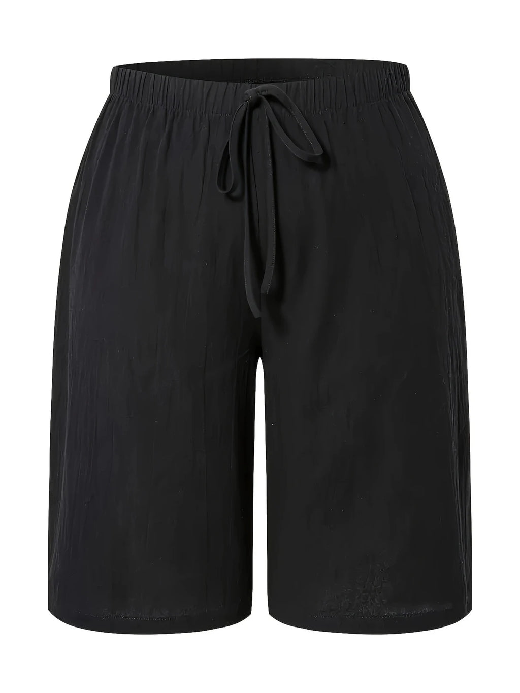 Women's Elastic Waist Drawstrings Casual Wide Leg Knee Length Pants‌