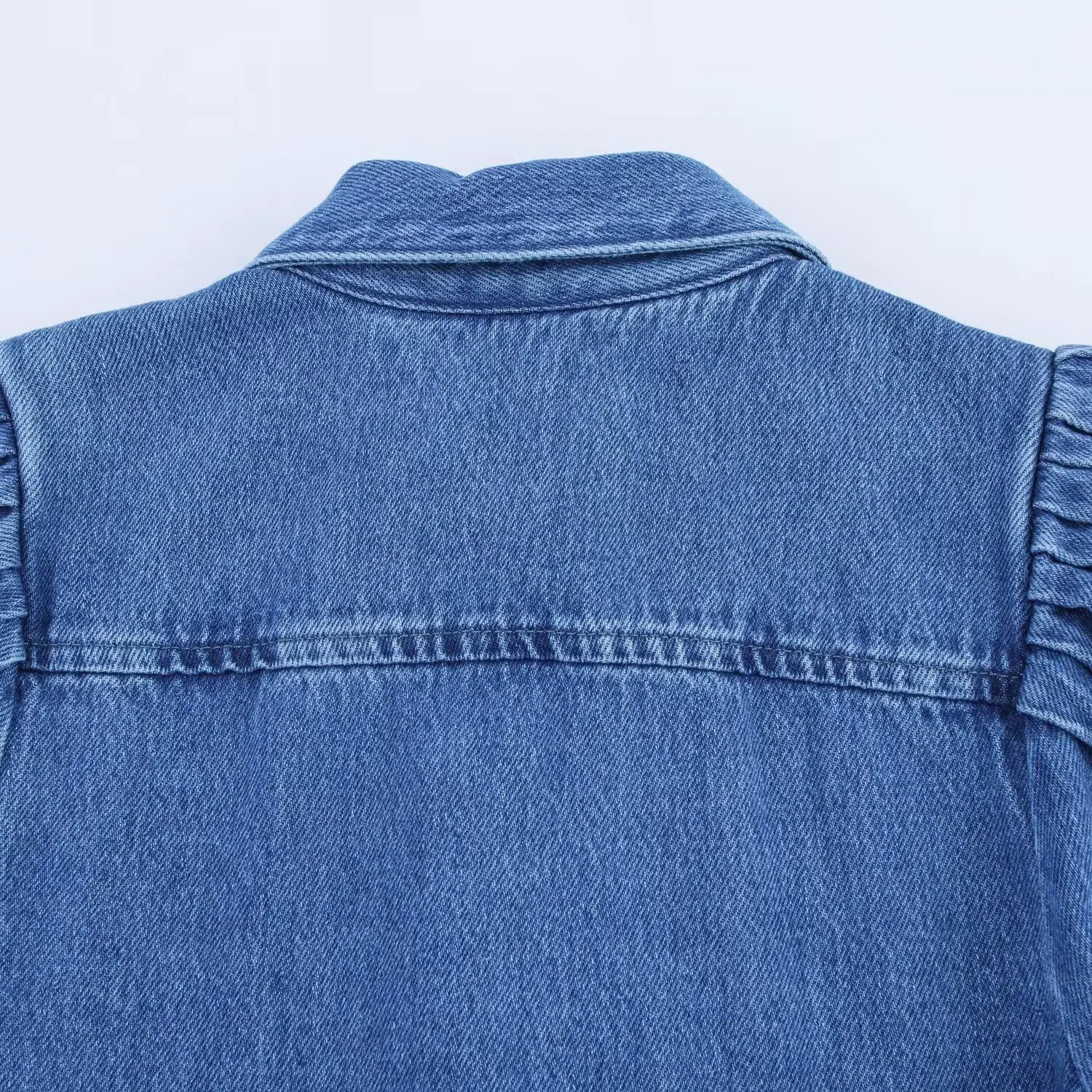 HH Women Summer New Fashion Thin Single-breasted Loose Folds Denim Shirt+High Waist Zipper Pocket Wide-leg Casual Pants Suit