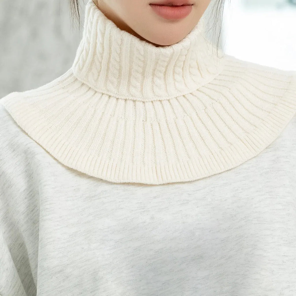 Winter Detachable Cotton Knitted Turtleneck Collar For Women False Collar Fashion Warm Cover Head Neck Guard Collar Unisex