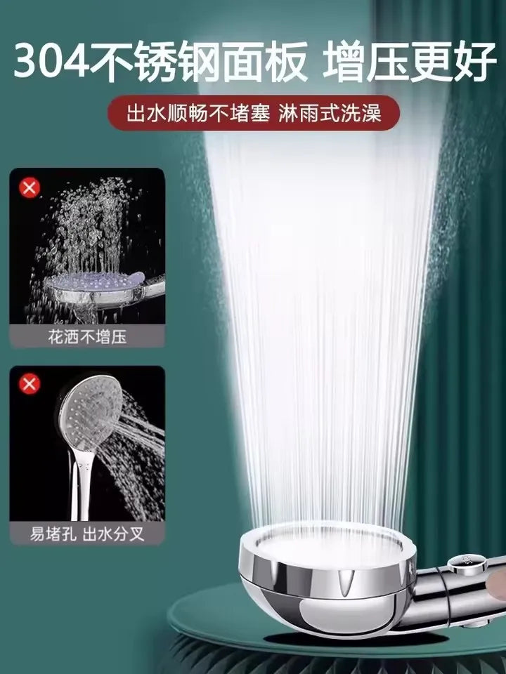 3 Modes Shower Head Set With Hose and Holder High Pressure Water Saving One Key Stop Waterfall Showerheads Bathroom Accessories