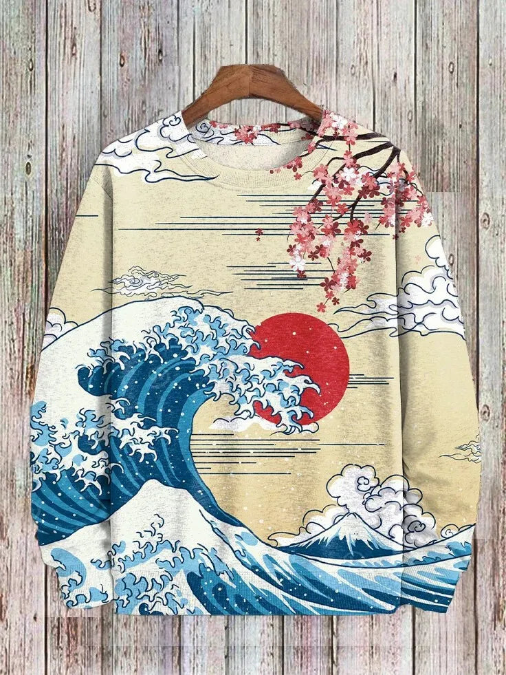 Men's Animal Cat Sweatshirt Long Sleeved Sweatshirt O-Neck Fashion Cool Daily 3D Printed Japanese Art Prints Casual Sweatshirt