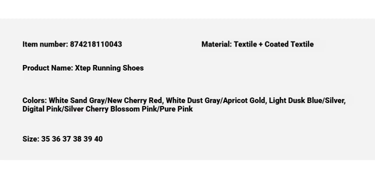XTEP 2000km PRO Women Sneakers Cushioned Stability Comfort Lightweight Female Jogging Marathon Traning 874218110043