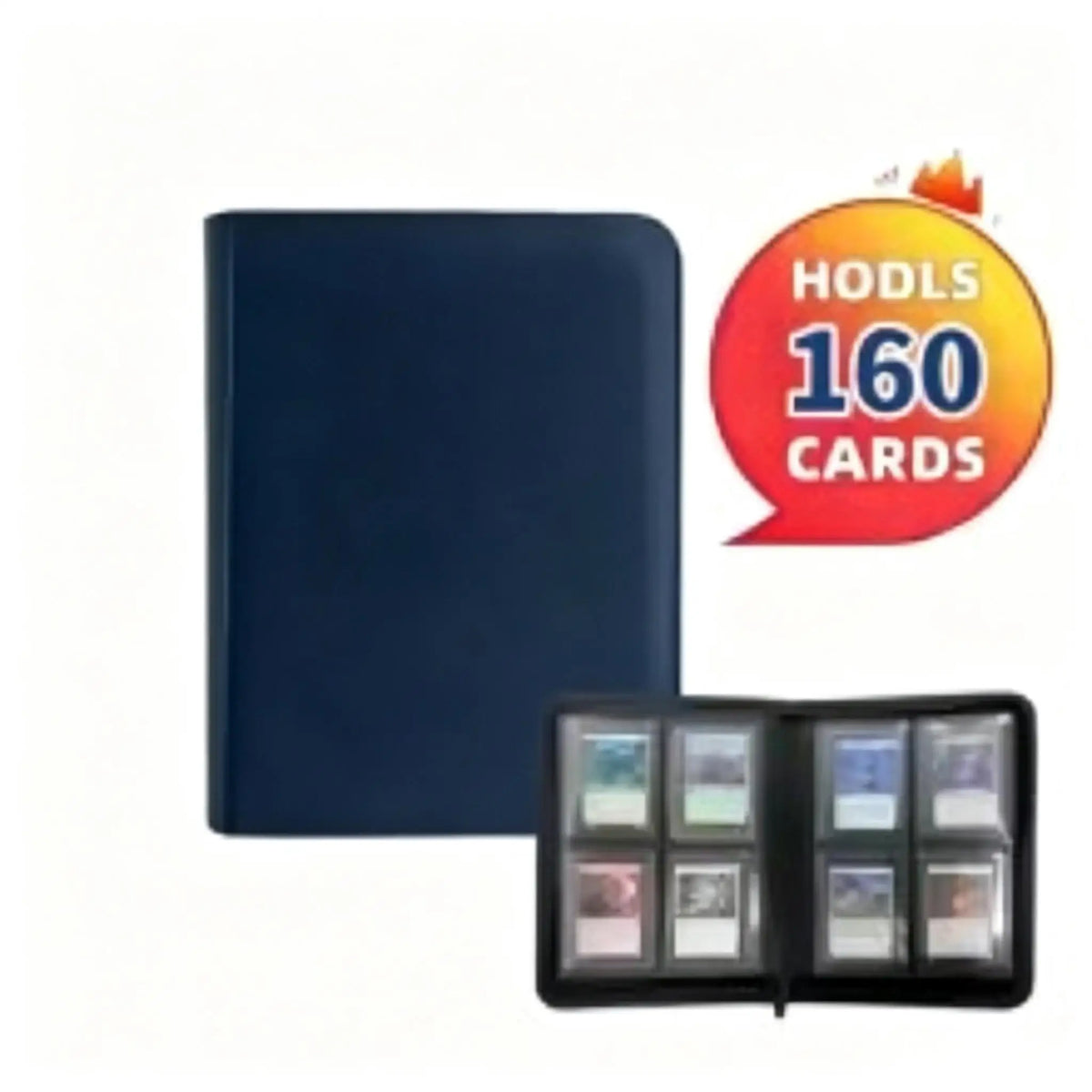 Homefish 4‑Pocket Toploader Binder Album, Holds 160 Cards, Card Binder For Trading Sports Cards, Fit 3 x 4 Inch Toploaders