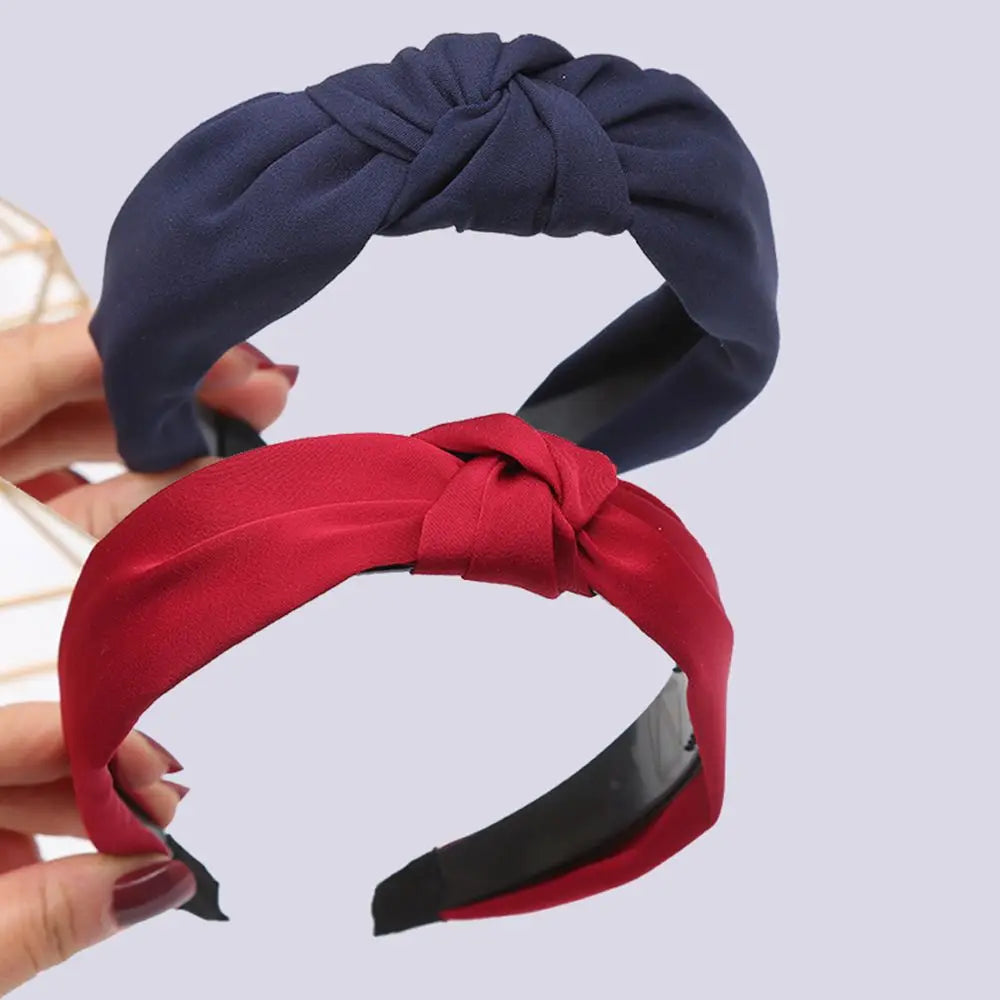 Women Girls Wide Top Knot Hair Bands Headdress Solid Color Cloth Headband Bezel Girls Hairband Hair Hoop Female Hair Accessories