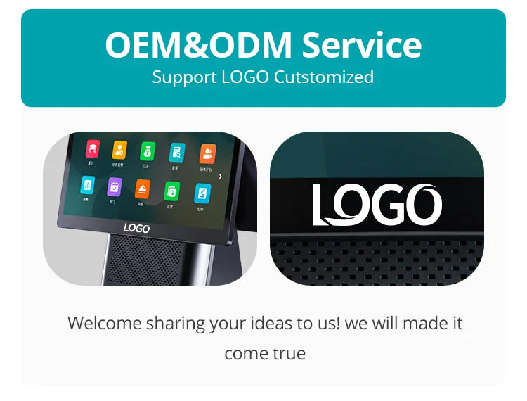 White POS System Efficient Cash Register Business Management Touch Screen Windows POS Terminal Printer All In One POS System