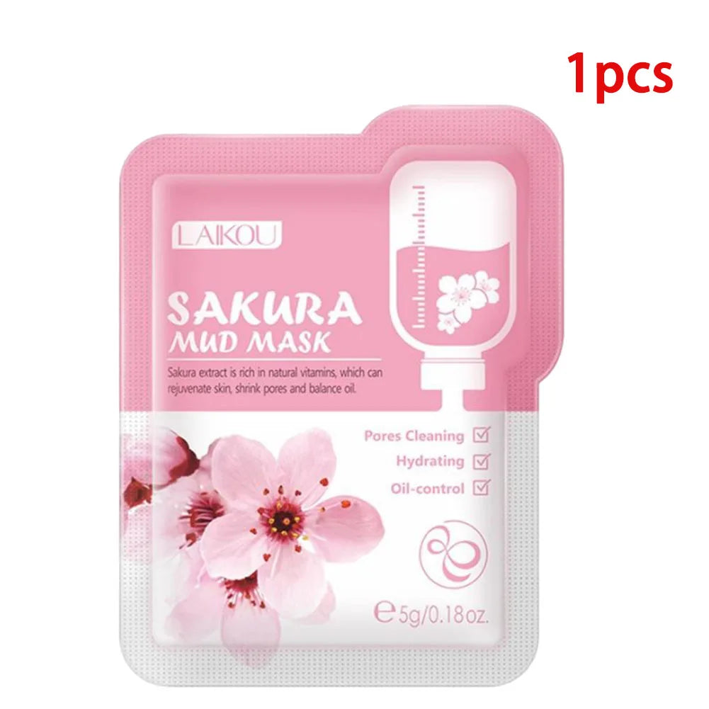 Sakura Mud Mask Brightening Hydrating Face Mask Skin Clean Facial Cleansing Clay Hydrating Anti Wrinkle Skincare 1/5/10pcs
