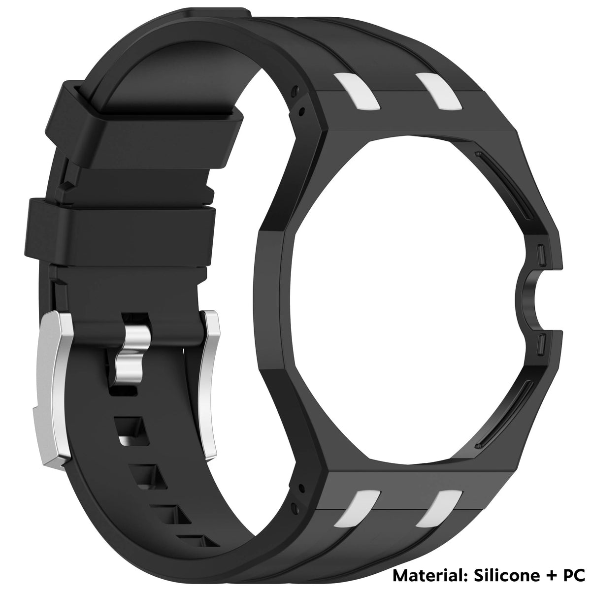2 IN 1 PC Mod Kit Case Frame +Strap for Swatch AP Royal Pop Modification Integrated Silicone Matte Cover Bumper Band Accessories