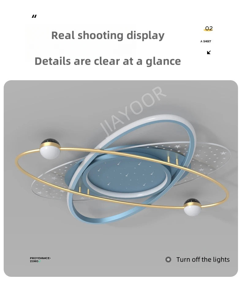 Modern LED Chandelier Light Luxury Starry Sky Home Decor Living Children's Room Bedroom Lamp Indoor Lighting Kids’ Pendant Light