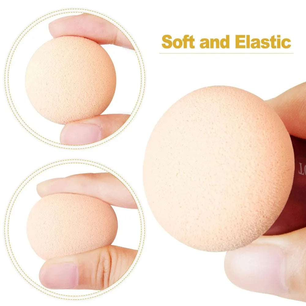 3-Piece Makeup Sponge Set with Handles - 3 Unique Shapes  with Plastic Handles for Flawless Foundation, Blending, and Detailing,