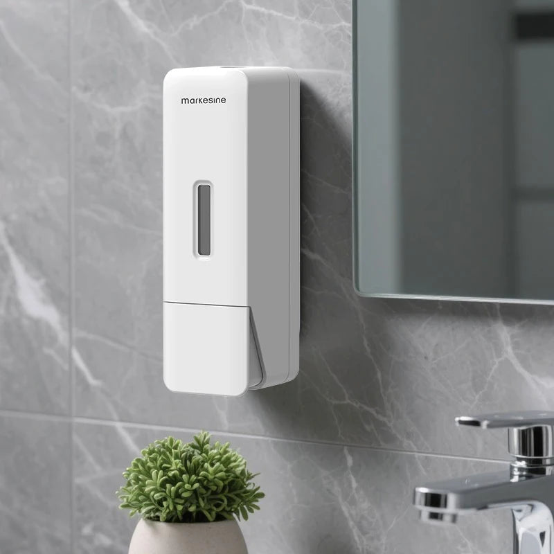 Liquid Dispensing Bottle Shower and Lotion Dispenser Waterproof Shampoo Gel Container Wall Mount Manual Press Soap Dispenser
