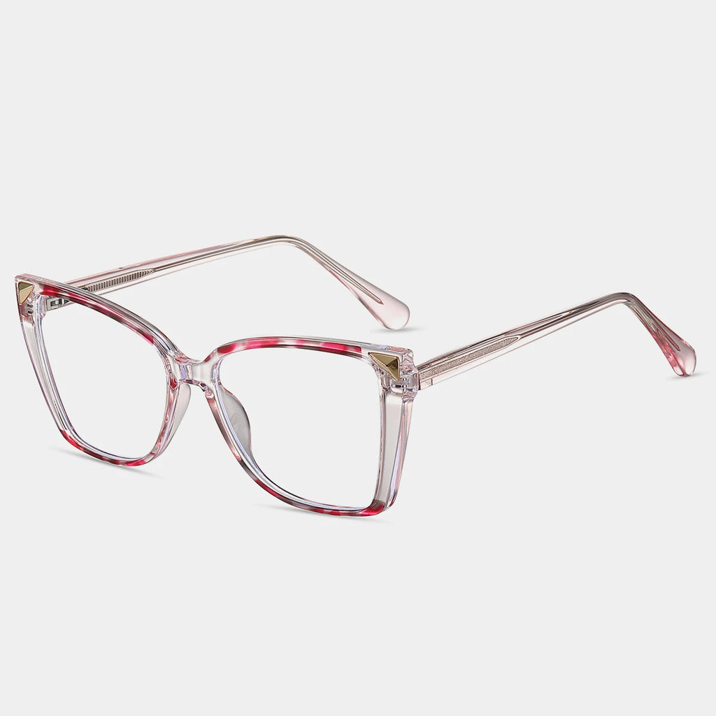 R57466 Fashion Square Anti Blue Light Glasses Trend Spring Hinge Prescription Spectacles Frames Women Optical Reading Glasses