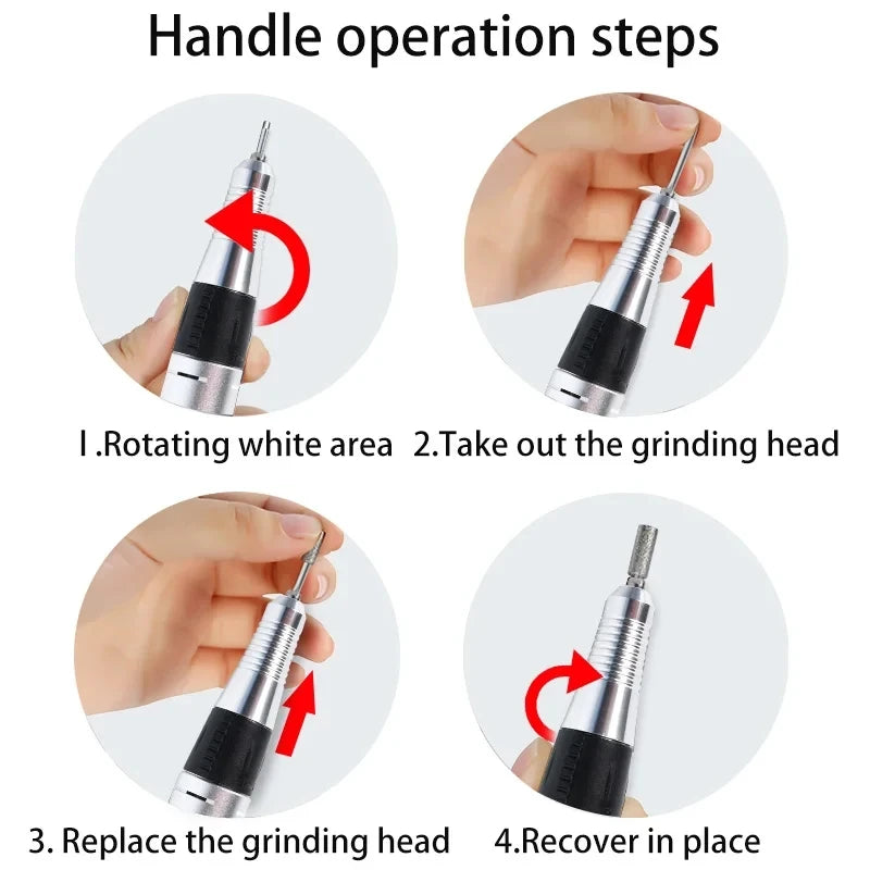 35000RPM Electric Nail Drill Professional Manicure Machine Nail Sander Set Nail Drill Bit Portable Nail Salon Polisher Equipment