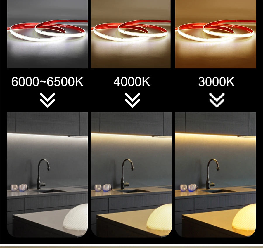 1-50M 220V COB LED Strip Light High Bright Flexible Ribbon Light Tape IP68 Waterproof Outdoor Garden LED Strip 3000K 4000K 6000K