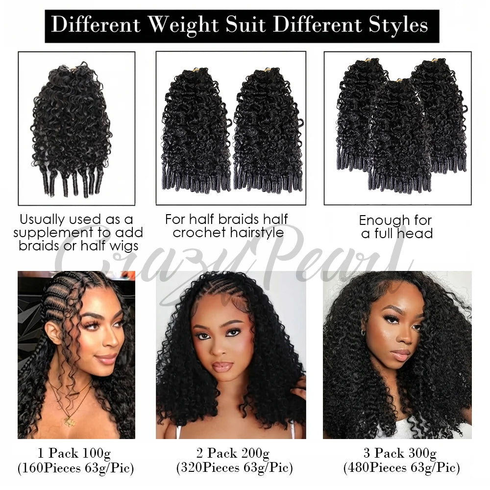 Crochet Human Hair For Black Women 100g/Pc Burmese Curly Crochet Human Hair Knotless Pre‑Separated Feather Crochet Invisible