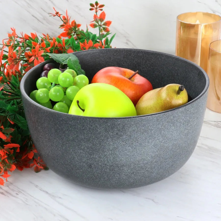 Landon 9.2 Inch Stoneware Round High Serving Bowl in Truffle