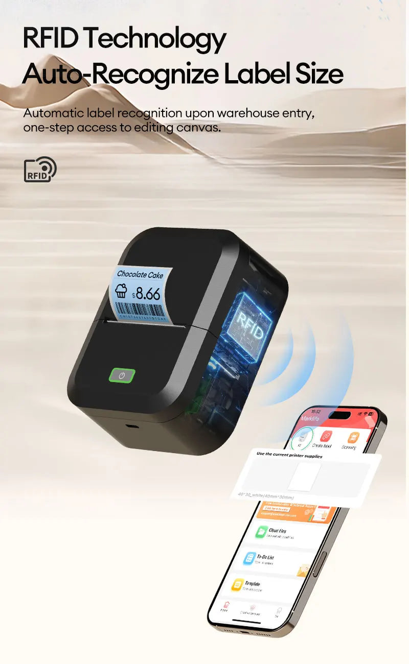 Marklife X2 Portable Thermal Printer Mini Pocket Printer Mobile Wireless Adhesive Sticker Labeling Machine Similar as B1 B21