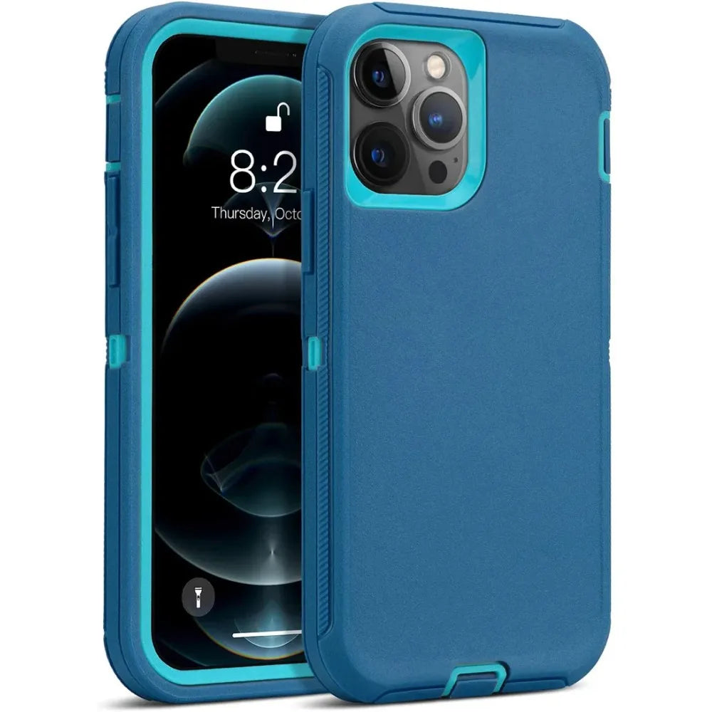 Shockproof Case for iPhone 16 15 14 13 12 11 ProMax Plus Military-Grade Heavy Duty Slim Silicone Cover Soft TPU Bumper 2-Pack