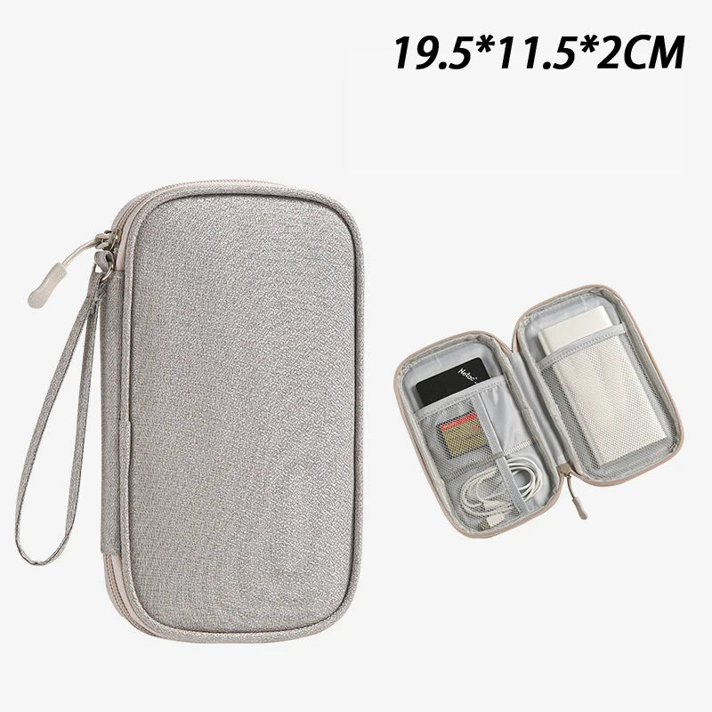 USB Charger Travel Organizer Bag – Mesh-Lined Portable Case for Cables, Adapters & Power Banks, Keeps Tech Gear Tidy