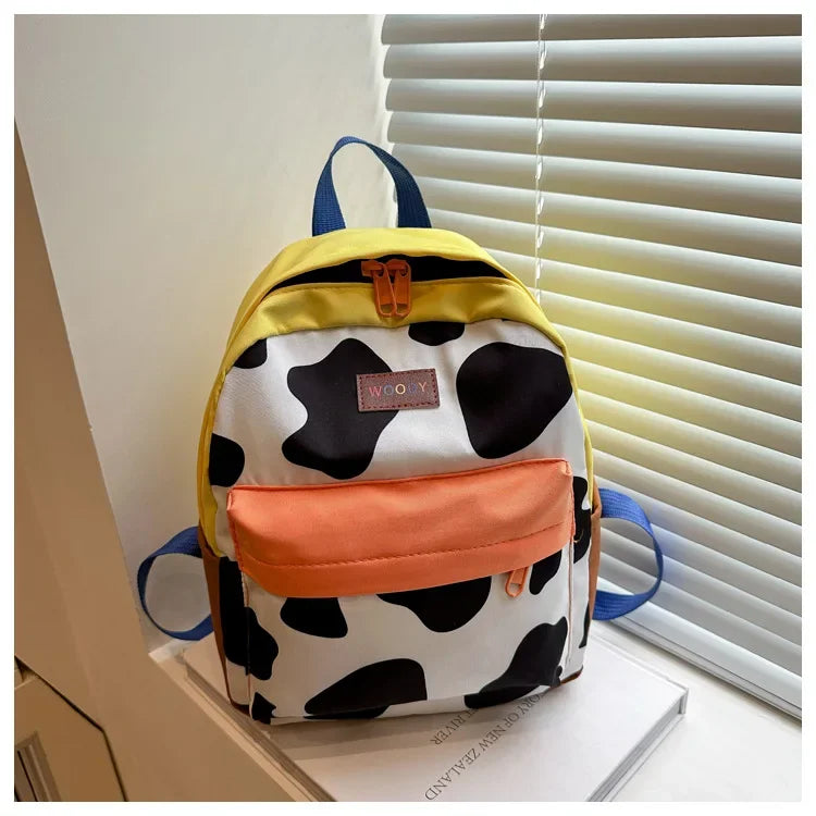 Cartoon Fashionable and Casual Women's Backpack Cute Cow Print Backpack Soft and Durable Fabric Backpack Suitable for Daily Use