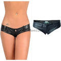 Women's Mini Ultra Shorts Low Rise Stretch PU Faux Leather Shorts Bikini Hot Pants Red Black Summer 2025 Streetwear