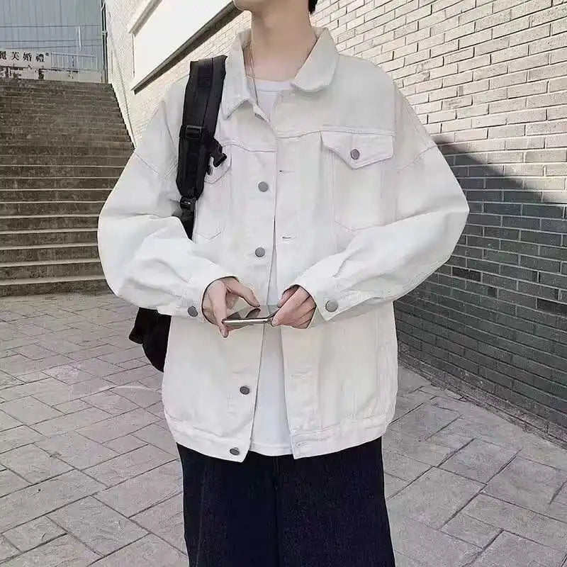 2026 Denim Jackets Men's Fashion Casual Multi Pockets Cargo Jacket Handsome Motorcycle Jean Coats New Men Clothing Oversized 5XL