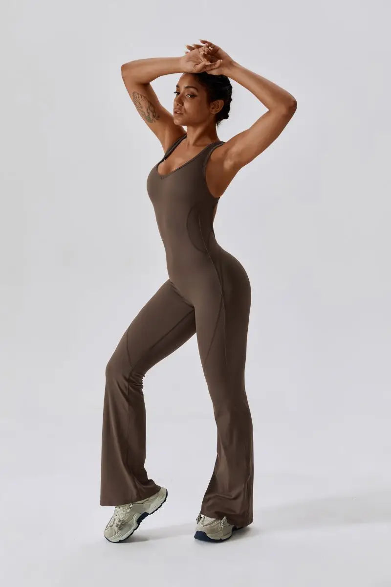 Summer Sport Yoga Jumpsuit Dance Traning Bell Bottoms One-Piece Clothes for Women  Sport Set Women Workout Clothes for Women