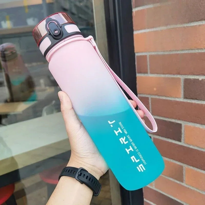500ml/650ml/1000ml Sports Water Bottle Leak Proof Colorful Plastic Cup Drinking for Outdoor Travel Portable Gym Fitness Jugs
