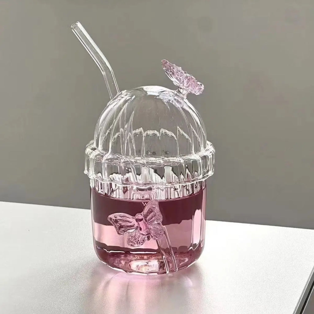 Butterfly Transparent Twisted Glass High Beauty Water Cup Beer Glass Household Juice Whiskey Glasses Cold Drink Glassware