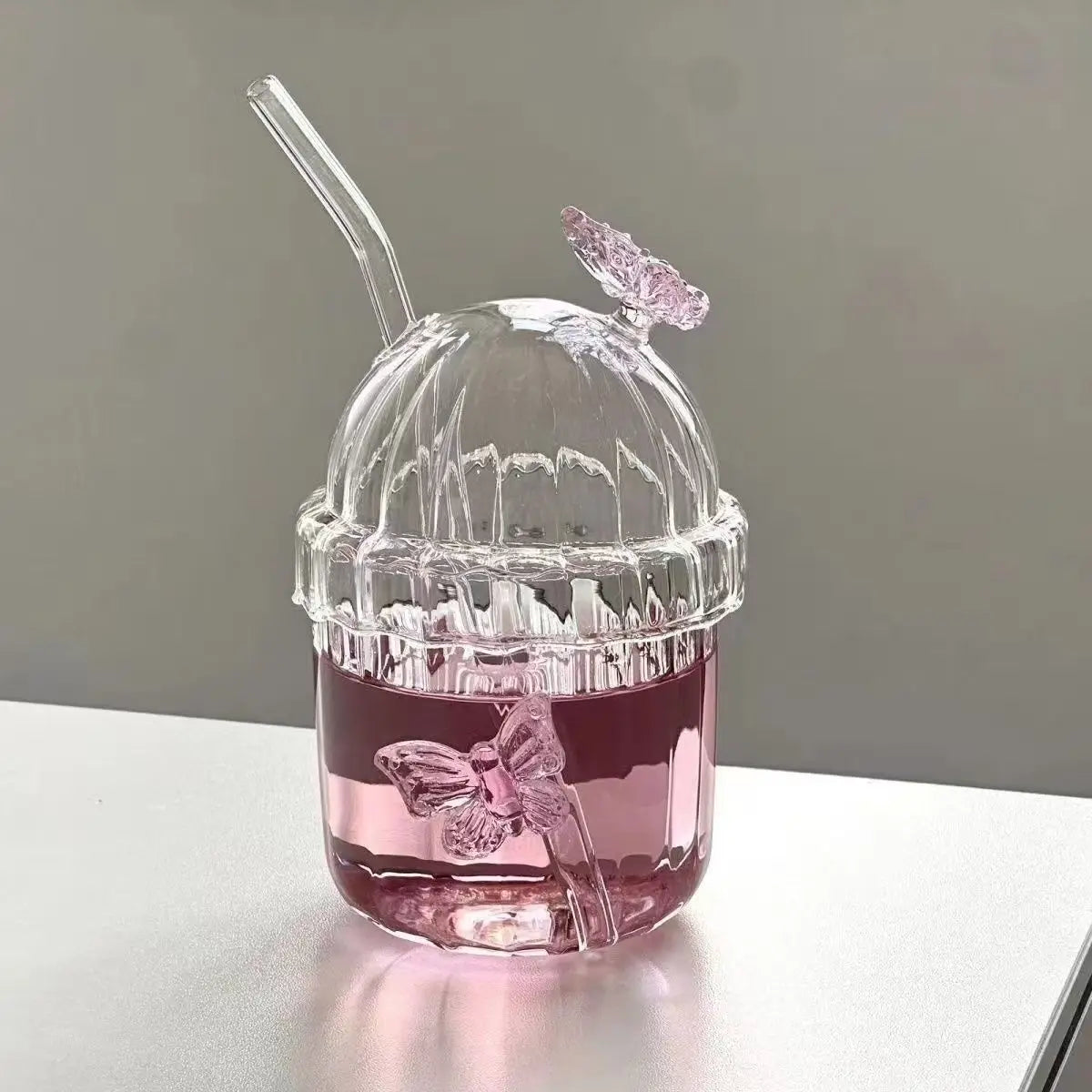 Butterfly Transparent Twisted Glass High Beauty Water Cup Beer Glass Household Juice Whiskey Glasses Cold Drink Glassware