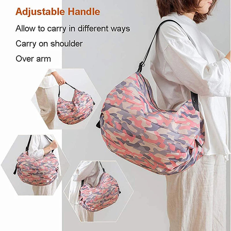 Portable Shopping Bag Large Capacity Foldable Storage Shoulder Bag Travel Handbags With Handle Outdoor EDC Camp Beach Bag