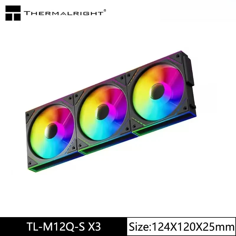 Thermalright TL-M12Q X3 120mm PC Case Cooling Fans, Daisy-Chain | 2000RPM | High Airflow | ARGB | Dual Infinity Mirrors Lighting