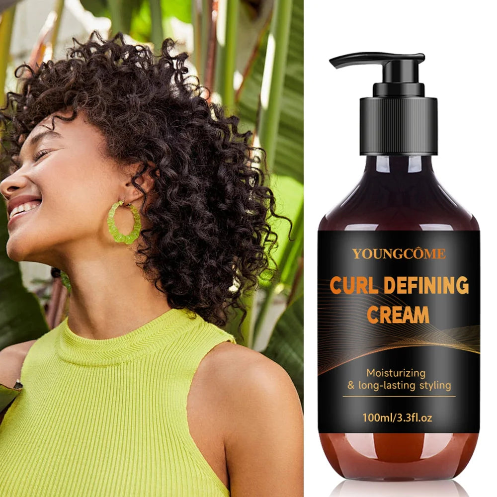 100ml Curly Hair Elastin Long Lasting Moisturizing Prevent Dry Hair Plump And Curly Hair Nature Voluminous Styling Hair Cream