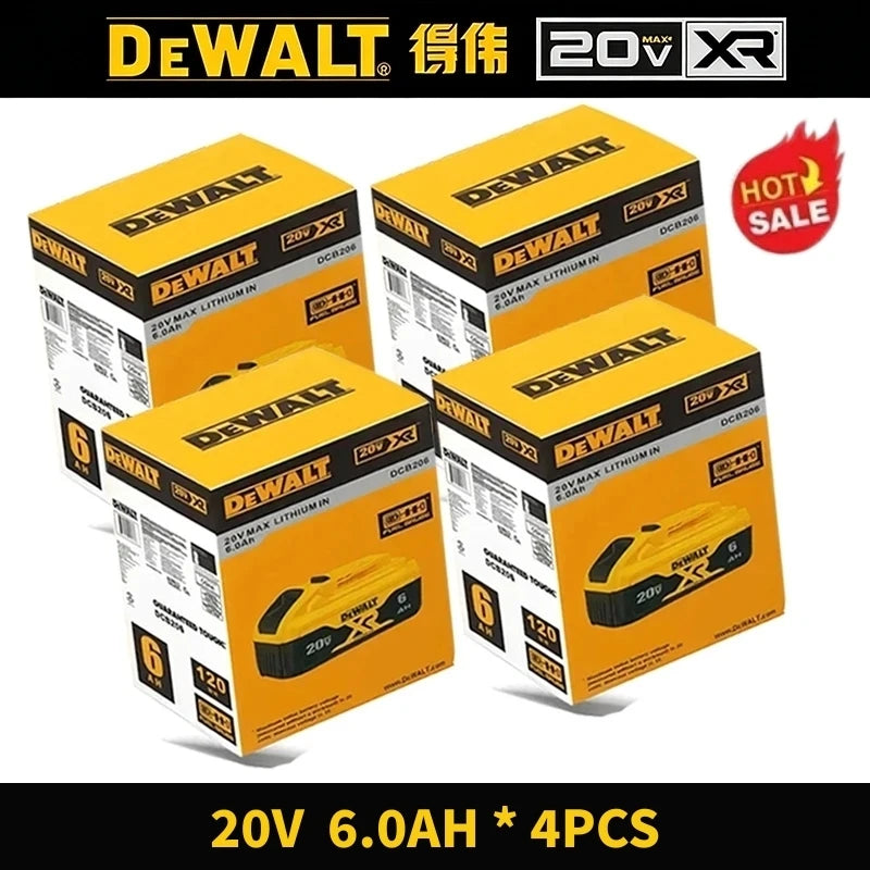 100% Genuine Dewalt 20V Battery, 2AH 5AH 6AH Rechargeable Lithium Ion Battery, Dewalt DCB200 Power Tool Replacement Battery