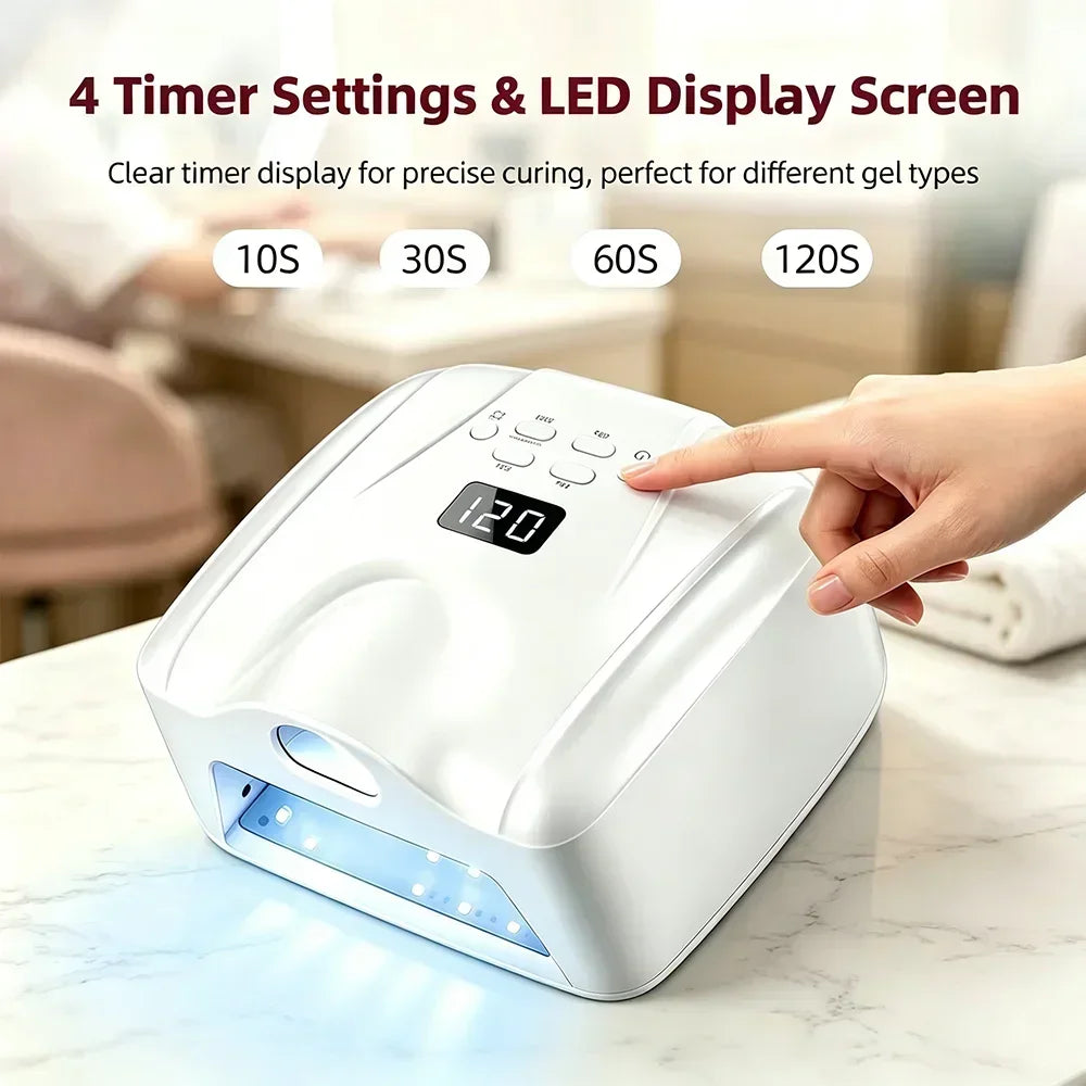 Dual Use Nail Lamp Cordless Manicure Dryer Wireless UV Light 78LEDs Fast Nail Gel Curing Smart Auto Sensor With Single Thumb Nai