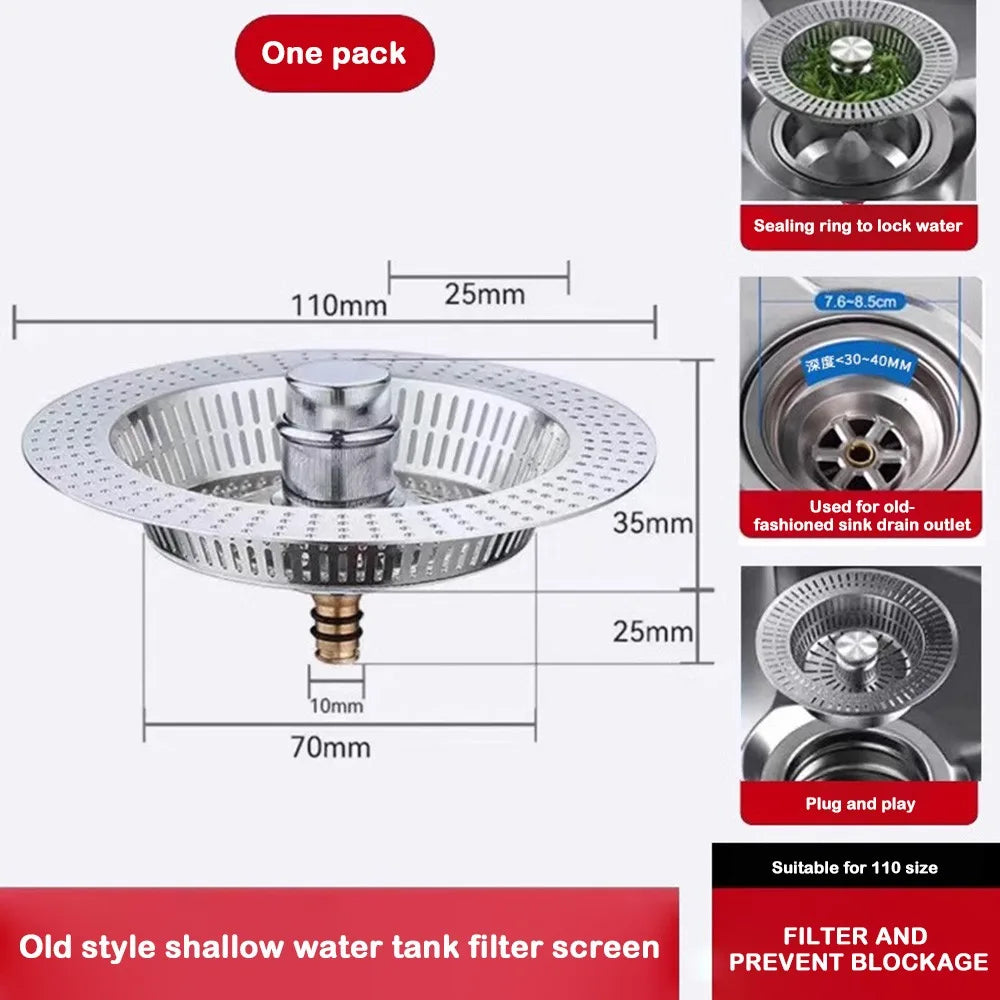 Kitchen Sink Strainer Anti Clog Anti-blocking Drain Filter Floor Drain Plug Mesh Trap Food Waste Catcher Food Catcher Tools