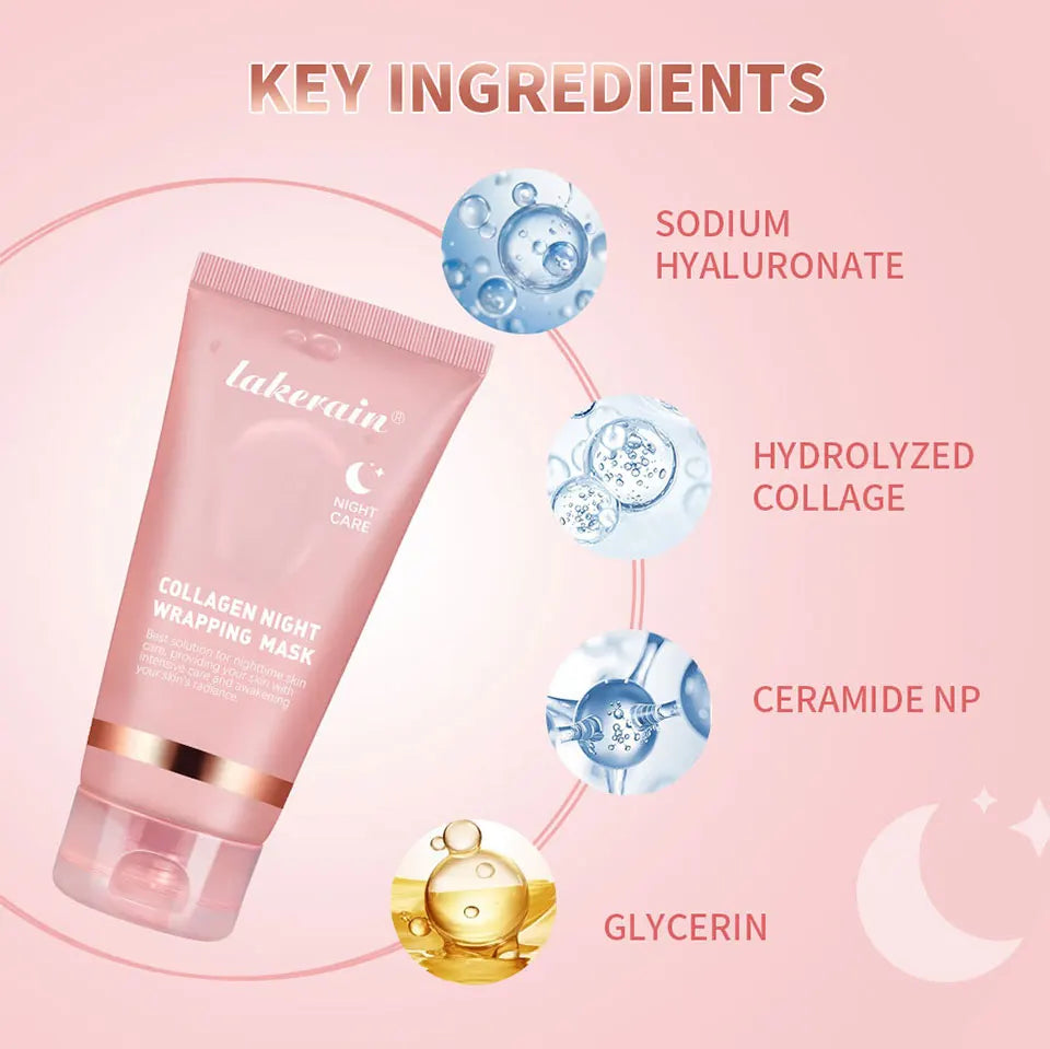 Collagen Jelly Cream & Peel-Off Mask & Salmon Collagen Essence Set Wrapping Firming Moisturizing Soothing Face Skincare Combo