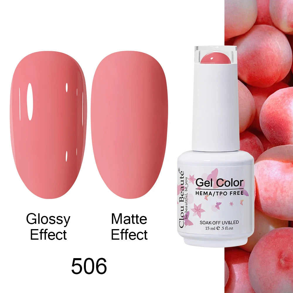Clou Beaute HEMA TPO FREE Caramel Brown Wine Red Coffee Gel Nail Polish High Pigment Autumn Nail Art Full Coverage UV Varnish