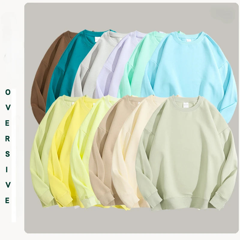 Spring Oversize Sweatshirts for Women O Neck Cotton Solid Hoodie Long Sleeve Tops Loose Women's Pullovers Fashion Streetwear