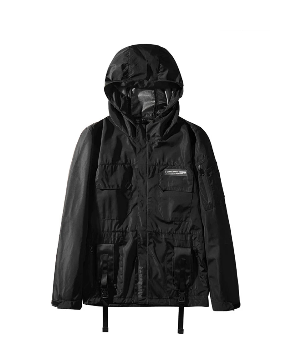 2022 Autumn Tactical Jackets Windbreaker Men Functional Techwear Mens Black Hip Hop Streetwear Waterproof Windproof Hooded Coats