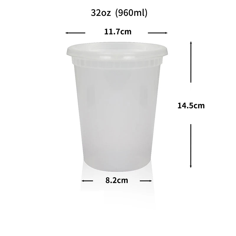 10Pcs Food Storage Box With Lid Clear Food Grade BPA-Free Freezer Microwave Safe Meal Prep Deli Takeaway Food Packing Container