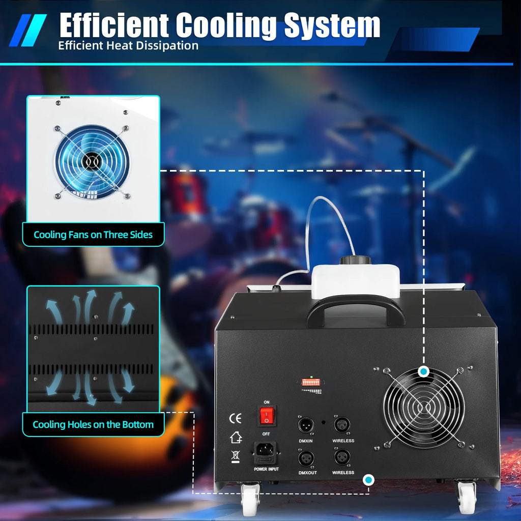 3000W 2L/67.63oz Fog Sprayer Stage Show Effect Ice Fog Producer Stage Fog Machine, Low Lying Smoking  for Creating Exciting Visual Effects Remote Control