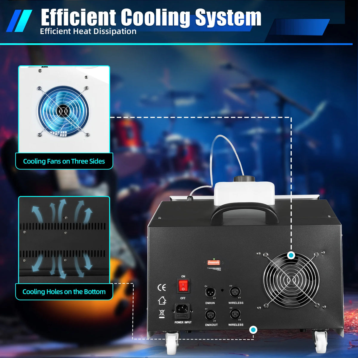 3000W 2L/67.63oz Fog Sprayer Stage Show Effect Ice Fog Producer Stage Fog Machine, Low Lying Smoking  for Creating Exciting Visual Effects Remote Control