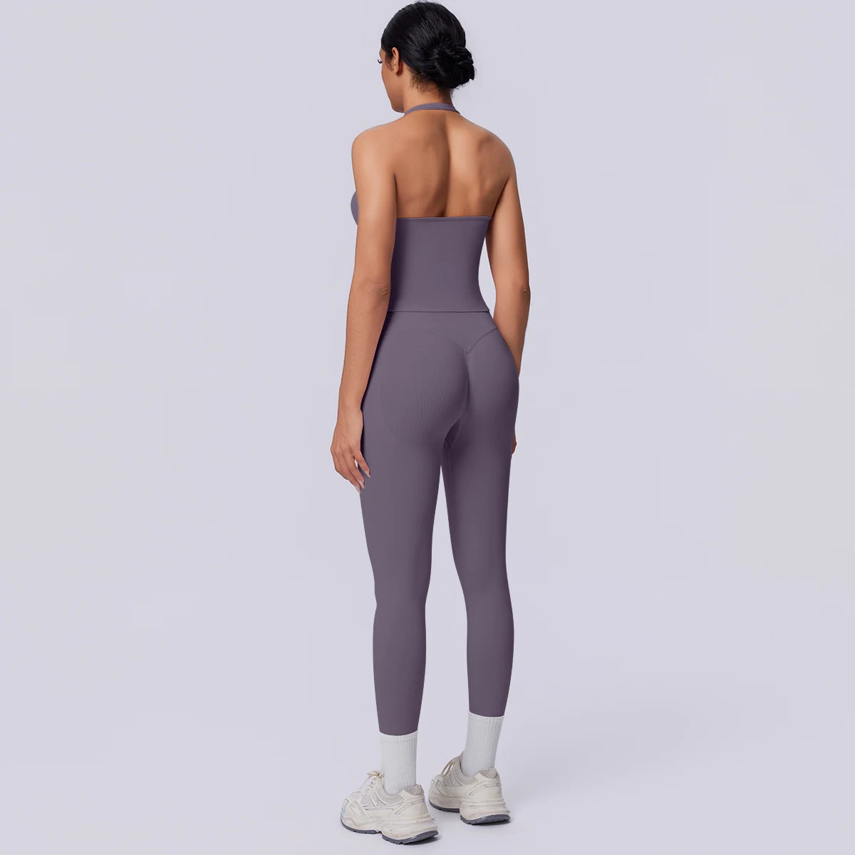 2PCS Woman Yoga Set Solid Color Sexy Fitness Top Summer Gym Workout High Stretch Female Pants Sports Fitness Clothing Yoga Set