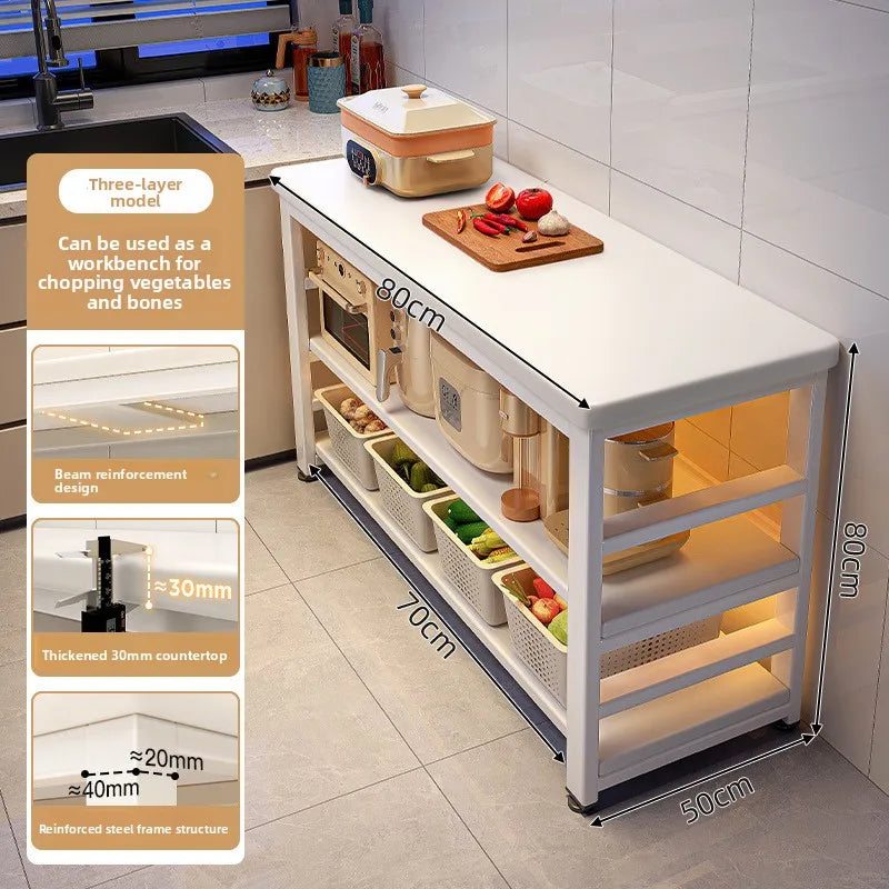 Kitchen Storage Shelf Metal Frame Organizer Stand for Microwave Oven Pantry Furniture for Home Dining Room Restaurant