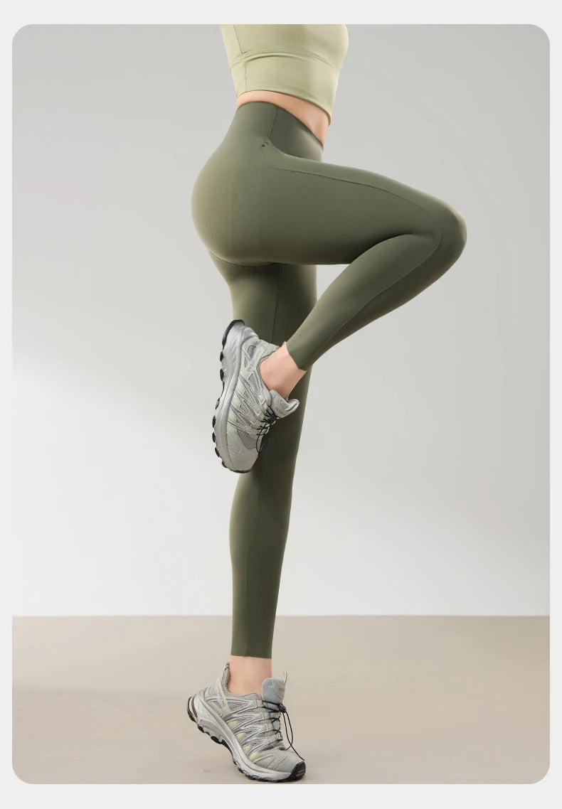 BIVIGAOS Spring Summer High Waist Butt Lifter Sharkskin Leggings Women Micro Pressure Thin Breathable Sport Fitness Leggings