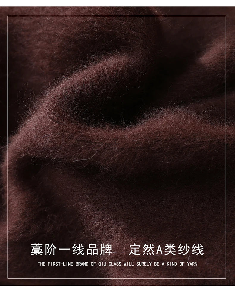 100% Mink Cashmere Pants Autumn Winter New Men' Elastic Waist Cashmere Pants Youth High-End Warm Outside Leggings Thick Casual