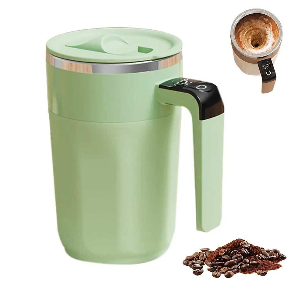400ML Mixing Cup LED Temperature Display Coffee Cup 316 Stainless Steel Magnetic rotating stirring Milk Coffee Self Stirring Mug