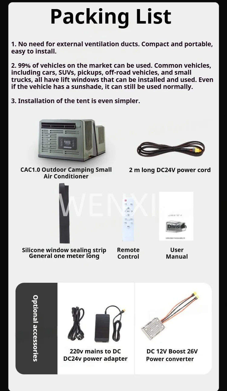 Small Portable Car Energy Saving Air Conditioner Ductless Hassle -Free Portable Parking Air Conditioner for Car Window Mounting