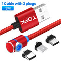 TOPK Magnetic Charging Cable 360° Rotating Magnetic Phone Charger Cable with LED Light, 90° Angle Connector, Nylon-Braided Cords